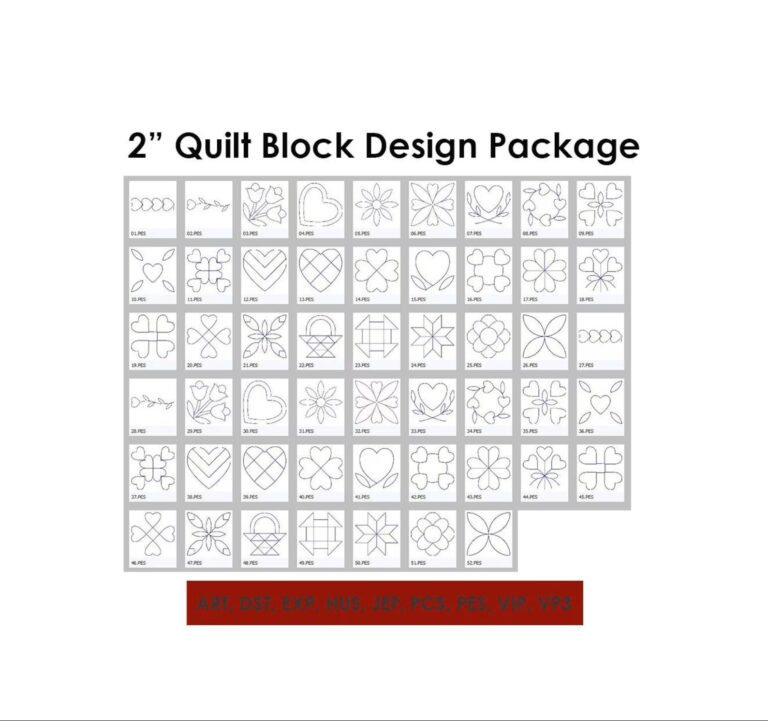 50 Quilt Block 2 inch Designs