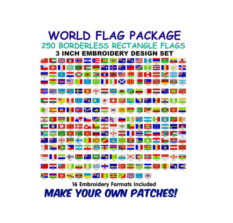 Borderless Rectangles – 250 World Flags Design Set