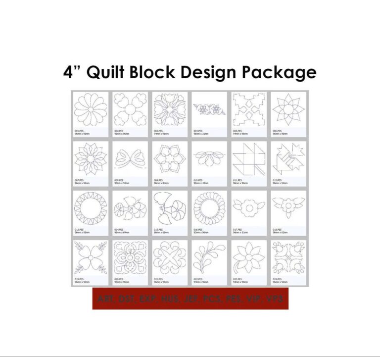 100 Quilt Block 4 inch Designs
