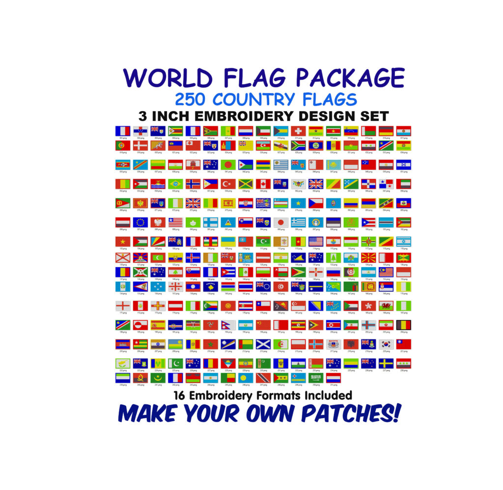 Standard Rectangular Flags – 250 World Flags Design Set